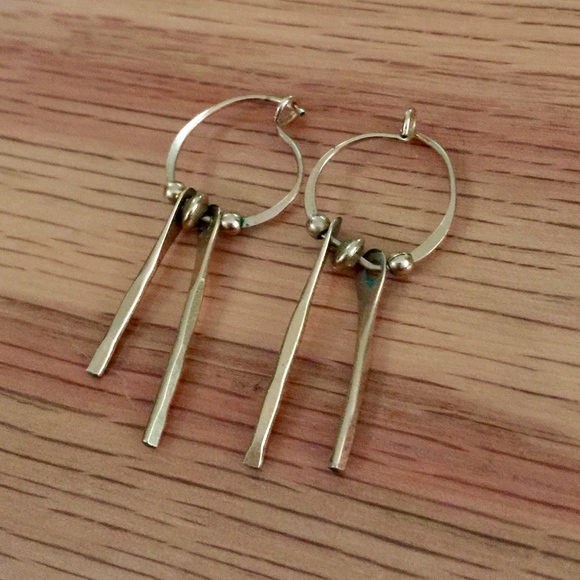 Jewelry - Small Gold Hoops with Dangle